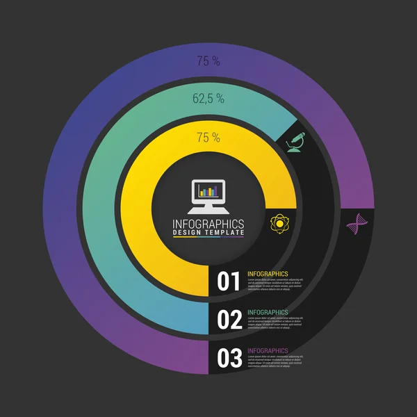 Cirkeldiagram cirkel grafiek. Moderne Infographics ontwerpsjabloon. Vector — Stockvector