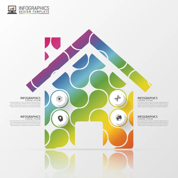 추상 화려한 집입니다. 현대 infographic 디자인입니다. 벡터 일러스트 레이 션 — 스톡 벡터