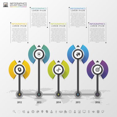 Zaman çizelgesi infographics tasarım şablonu ile kutsal kişilerin resmi. Vektör çizim