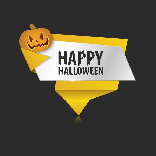 Origami Infografica vettoriale banner colorato. Buon Halloween — Vettoriale Stock