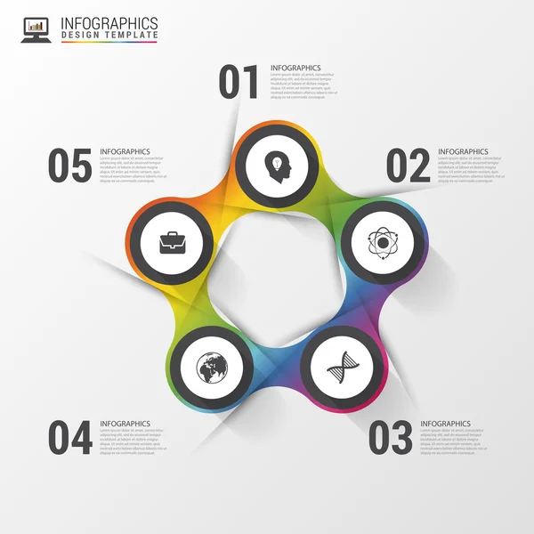 Infographic ontwerp cirkels op de grijze achtergrond. Vectorillustratie — Stockvector