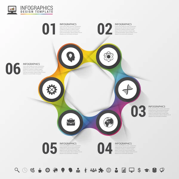Infographic ontwerp cirkels op de grijze achtergrond. Vectorillustratie — Stockvector
