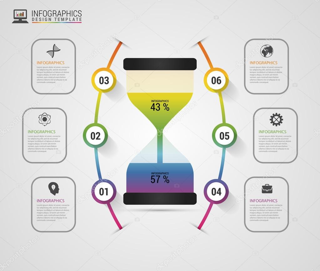 Hourglass. Infographics design template. Modern business concept. Vector illustration