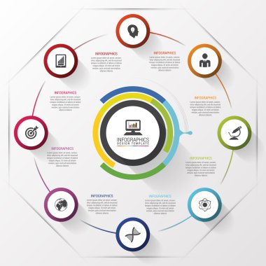 Daire haddeleme. Modern tasarım şablonu. Vektör çizim