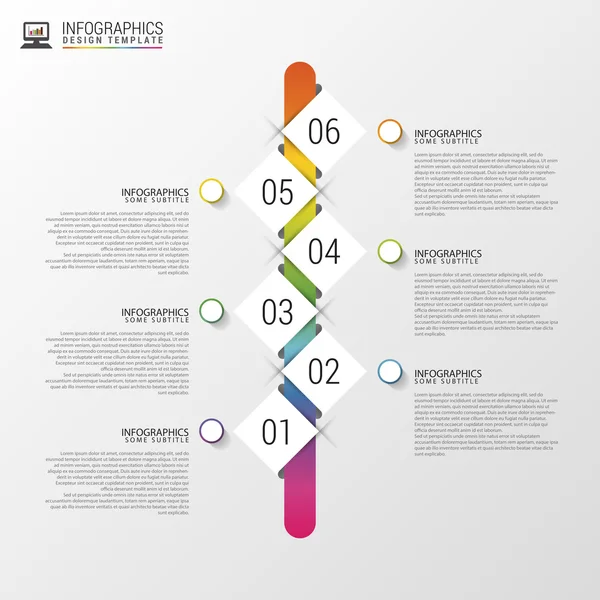 Infografiki płaski kolorowy timeline streszczenie wektor ilustracja z prostokąta — Wektor stockowy