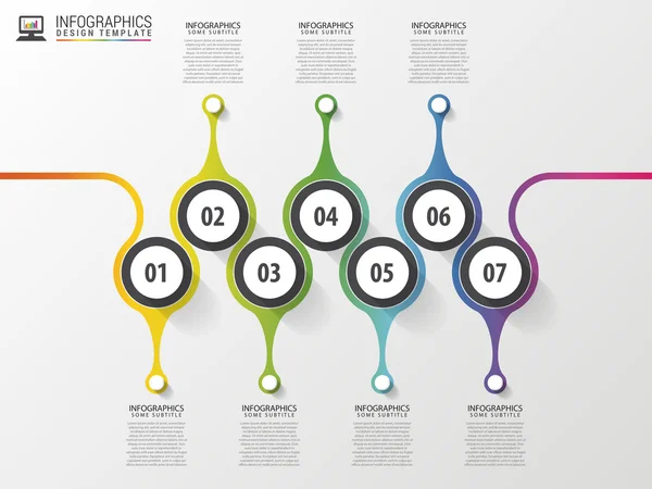 Modello di progettazione infografica della timeline con numeri. Concetto moderno. Illustrazione vettoriale — Vettoriale Stock