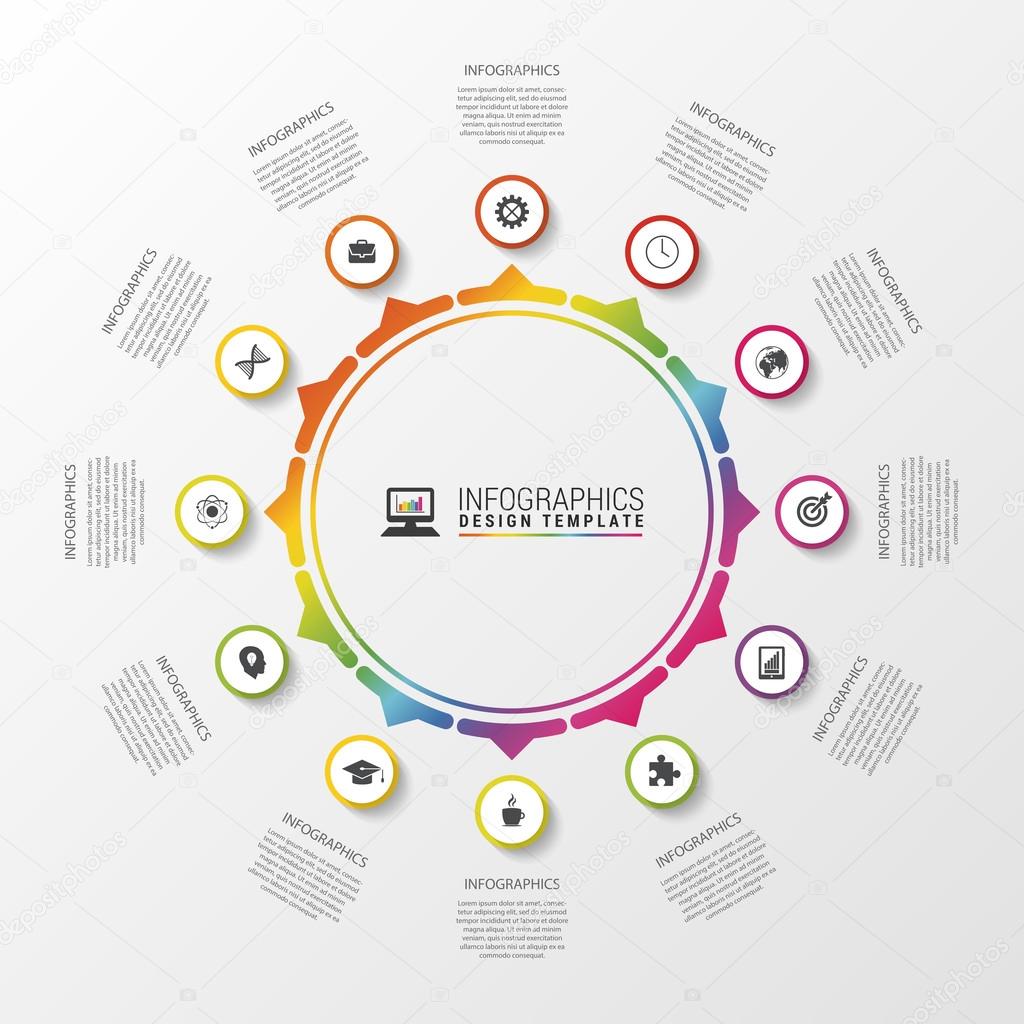 Circle infographic. Template for diagram, graph, presentation and chart. Vector illustration