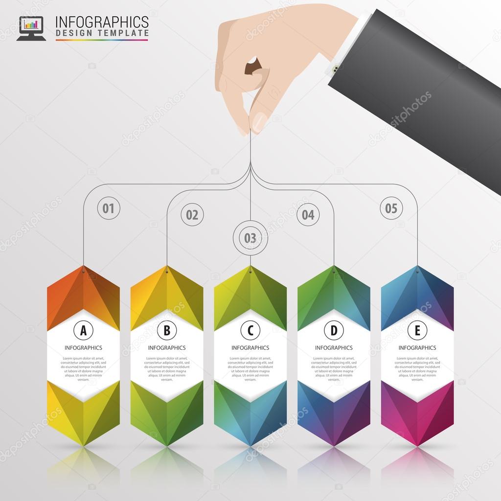 Infographic with banners on the grey background. Vector illustration