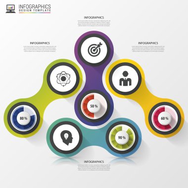 Infographic tasarım gri arka plan üzerinde. İş kavramı. Vektör çizim