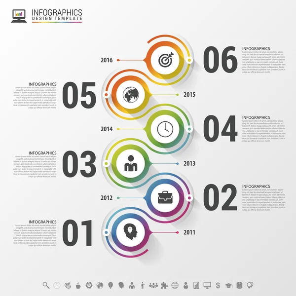 Αφηρημένη timeline infographic πρότυπο. Vector εικονογράφηση — Διανυσματικό Αρχείο