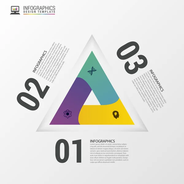 Τρίγωνο στυλ Infographics. Πρότυπο σύγχρονης σχεδίασης. Vector εικονογράφηση — Διανυσματικό Αρχείο