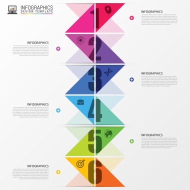Infographics zaman çizelgesi. Renkli kavramı ile okları. Vektör çizim