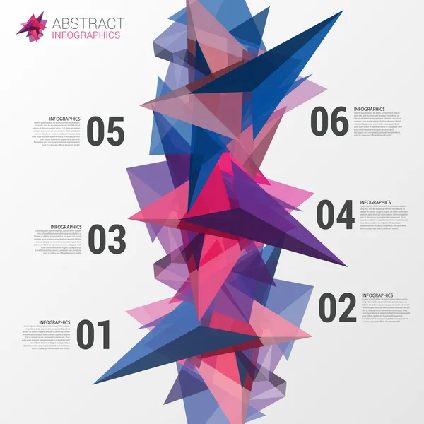 Modello di progettazione infografica. Concetto astratto di triangolo. Vettore — Vettoriale Stock