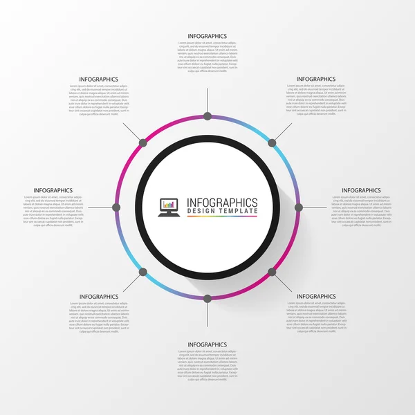 Cercle concept infographique. Modèle de design moderne. Illustration vectorielle — Image vectorielle
