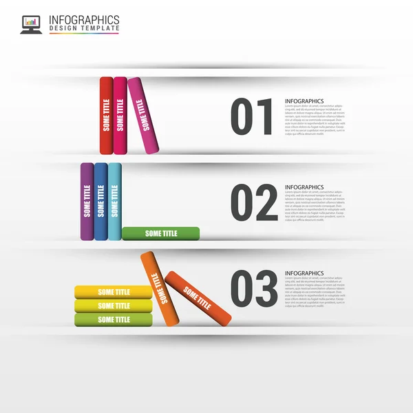 Libri passo infografica educazione aziendale. Illustrazione vettoriale — Vettoriale Stock