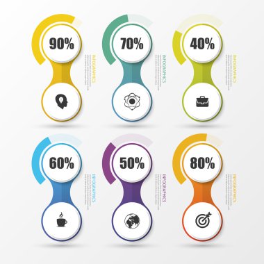 Yüzde diyagramı sunusu tasarım öğeleri. Infographics. Vektör