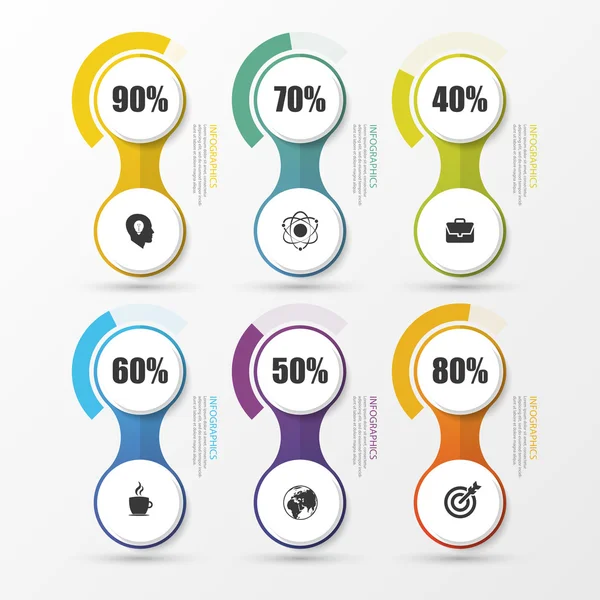 Percentage Diagram presentatie ontwerpelementen. Infographics. Vector — Stockvector