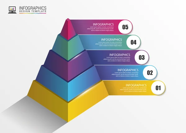 Piramide. Concetto infografico. Modello di design moderno. Vettore — Vettoriale Stock