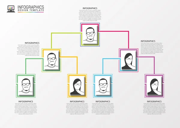 Plantilla de organigrama moderna. Vector — Vector de stock