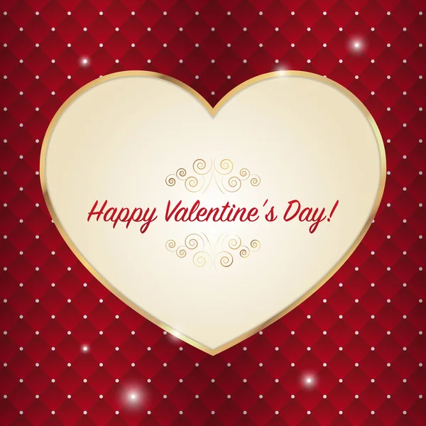 Happy Valentine's Day lettering Greeting Card on red background. — Stock Vector