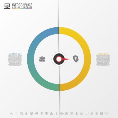 Infographics işaretçisi ile adım adım. İş kavramı. Vektör