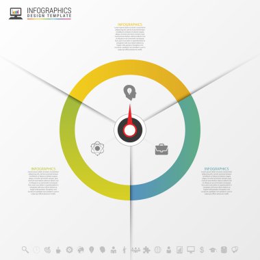Infographics işaretçisi ile adım adım. İş kavramı. Vektör