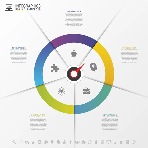 Infographics βήμα προς βήμα με δείκτη. Επιχειρηματική ιδέα. Διάνυσμα — Διανυσματικό Αρχείο