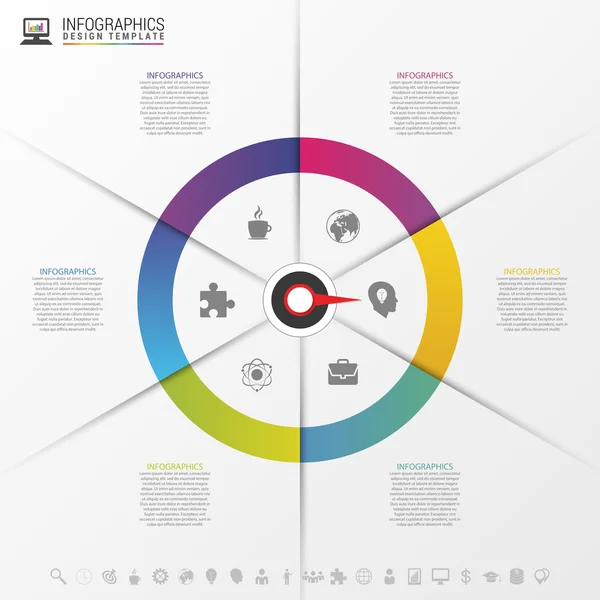 Infographics stap voor stap met de aanwijzer. Bedrijfsconcept. Vector — Stockvector