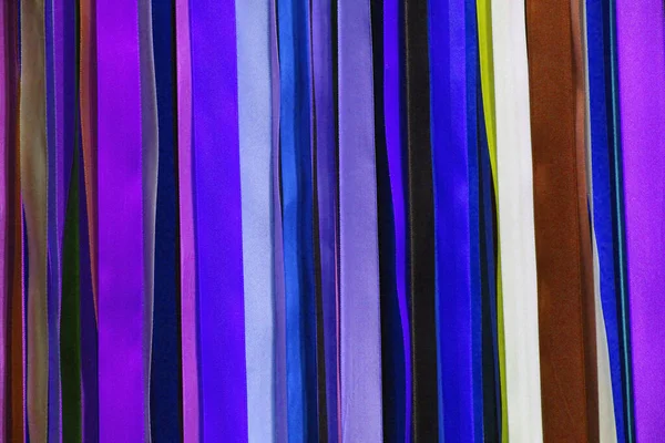 Wstążki Satynowe Kolorowe Wstążki Tape Design Tło Unikalną Atrakcyjną Fakturą — Zdjęcie stockowe