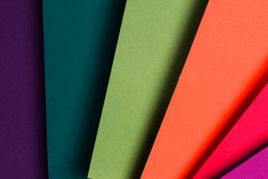 Düz Döşeme Kompozisyonu Renkli Kağıt Sayfalar soyut çok renkli arkaplan