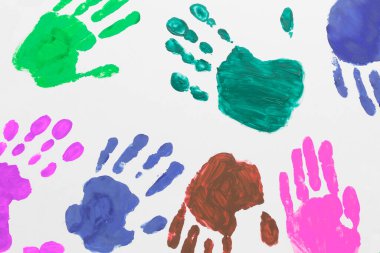 Üst Görünüm Renkli Eller Arkaplanı soyut çok renkli arkaplan