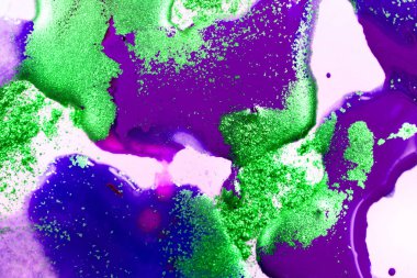 Marled Blue Green Liquid Inks White Paper arka plan gerilimi soyut arka plan