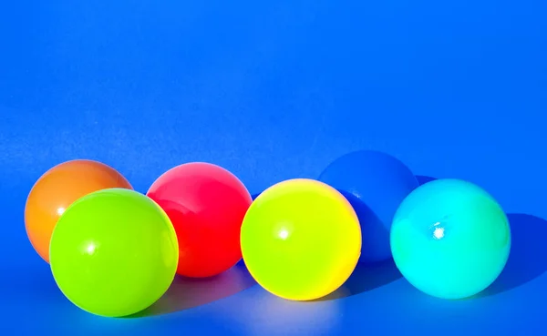 Bunte Luftballons Blauer Hintergrund Bunte Strukturierte Hintergrund — Stockfoto