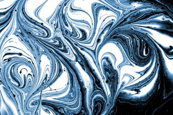 Fondo Líquido Mármol Abstracto Azul Blanco Negro — Foto de Stock