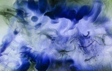 Soyut mavi-yeşil okyanus, su arka planında boya. Sıçrama ve hareket halindeki dalgalar. Sıvı sanat duvar kağıdı, sıvı canlı renkler.