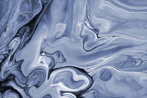 Arte Fluido Abstracto Fondo Azul Claro Negro Colores Marmol Líquido — Foto de Stock