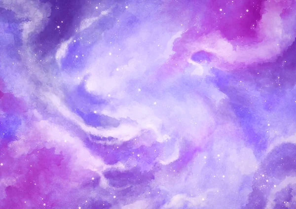 Purple Stellar Sky Watercolor Background Wallpaper — Stock Photo, Image