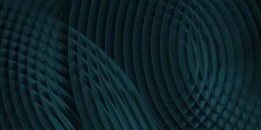 Soyut Siyah Dairesel İnce Geometrik Desen 3d Çizim