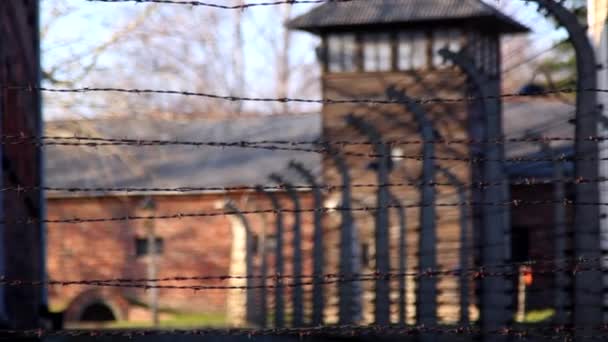 Auschwitz, Auschwitz / Polônia - Campo de concentração de Birkenau 20 de janeiro de 2015: Museu Memorial do Holocausto — Vídeo de Stock