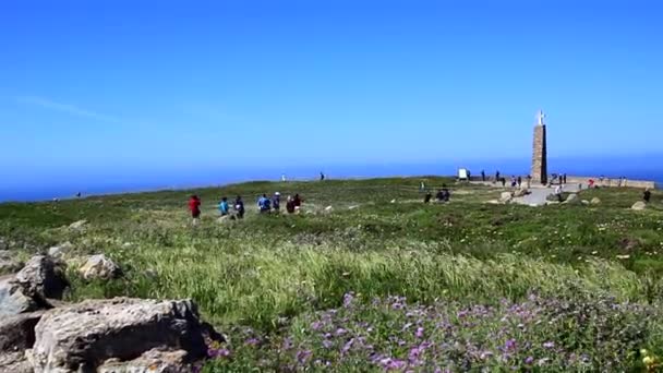 Cabo da Roca, który jest skrajnym zachodnim punktem Europy w Sintra, Portugalia. — Wideo stockowe