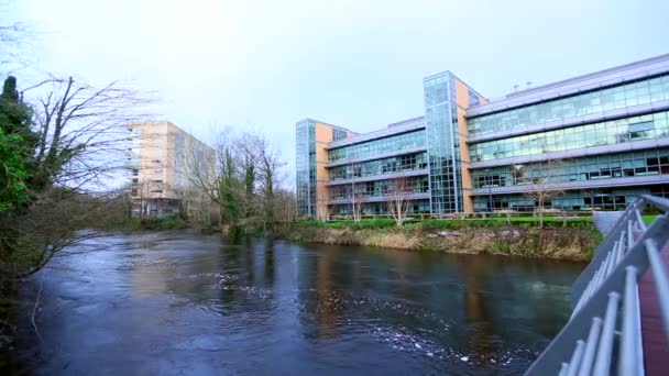 CORK, IRELAND - Jan 10: University College Cork (UCC) quad met studenten aanwezig op 10 januari 2014 in Cork, Ierland. De universiteit werd opgericht in 1845. — Stockvideo