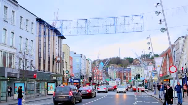 CORK, IRLANDIA - 7 stycznia 2014 Cork City w Irlandii — Wideo stockowe