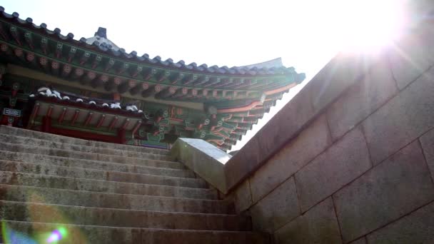 Korean-style house, Cheong-ju and Sangdang-mountain fortress — Stock Video