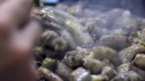 Comida tradicional coreana Anguila asada, buena para la resistencia, Gijang, Corea del Sur — Vídeo de stock