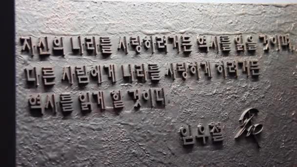 2014年2月4日，韩国首尔：Seodaemun监狱历史大厅，纪念在日本占领期间为争取朝鲜独立而献身的爱国者 — 图库视频影像