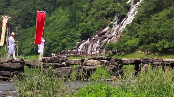 Jincheon Korea Południowa Czerwca 2014 Koreańska Tradycyjna Piosenka Pogrzebowa Podczas — Wideo stockowe