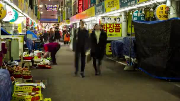 Daejeon Південна Корея Березня 2015 Timelapse Shot Joongang Traditional Market — стокове відео