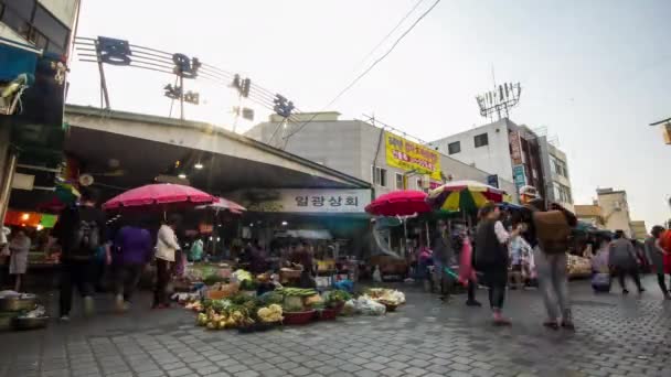 Daejeon Coreia Sul Março 2015 Timelapse Shot Joongang Traditional Market — Vídeo de Stock