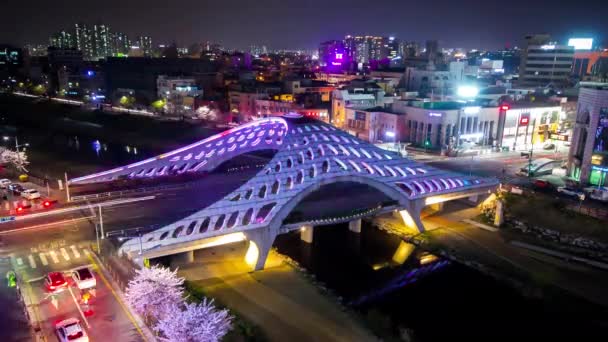 Daejeon Corea Del Sur Octubre 2016 Timelapse Shot Mokcheokgyo Que — Vídeos de Stock