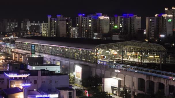 Ujęcie Czasowe Stacji Onyangoncheon Onyangoncheon Station Stacja Kolejowa Seulu Linii — Wideo stockowe
